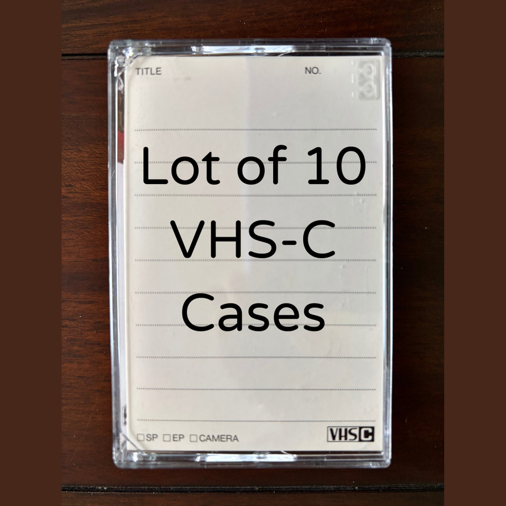 Lot 10 EMPTY VHS-C Cases w/Paper Inserts-Video Tapes NOT Included-Mixed Brands